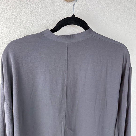 Eileen Fisher Tencel Viscose Crepe Mandarin Collar Button Front Shirt Petite Sm - Picture 13 of 14